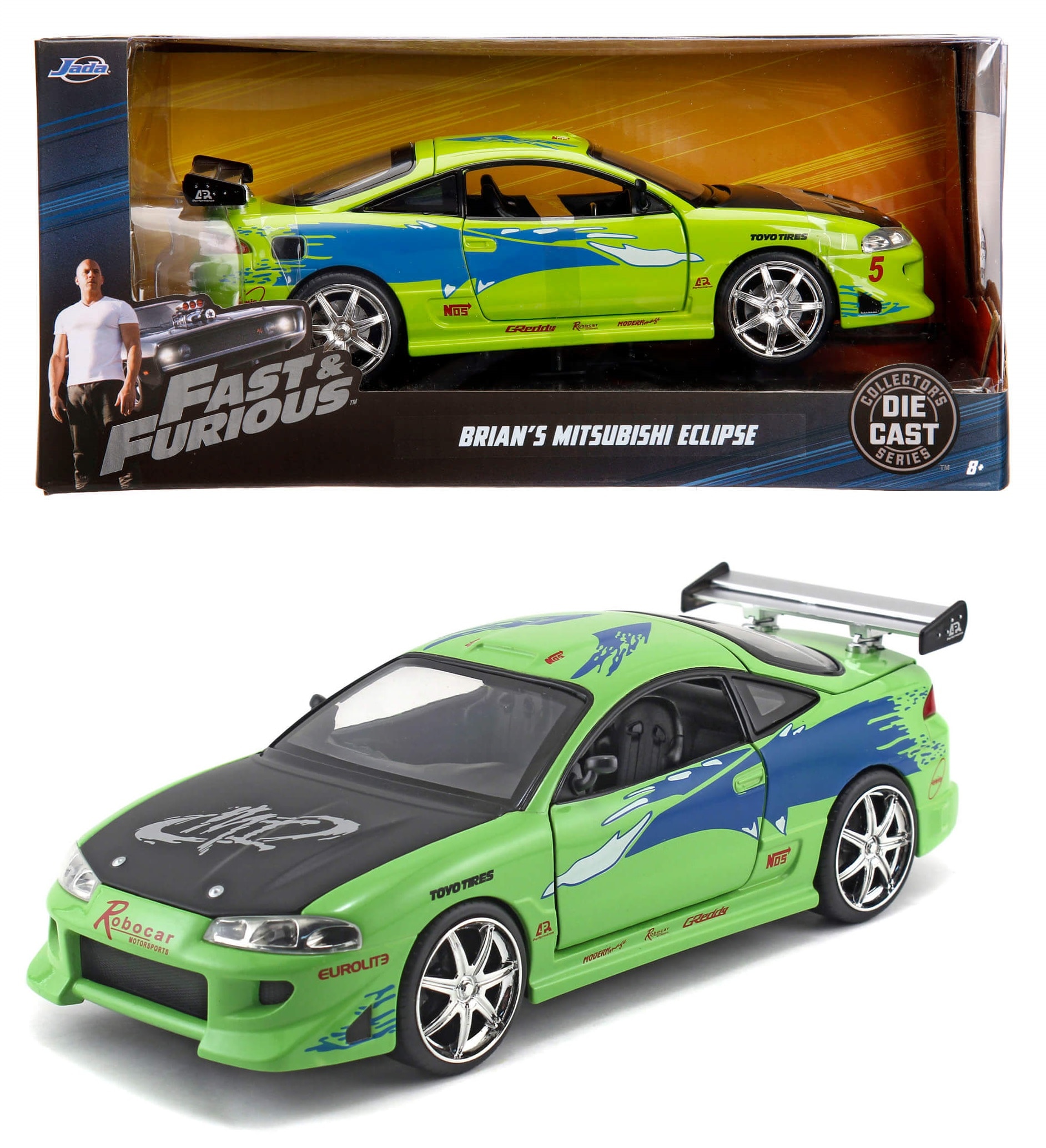 Brian 1995 Mitsubishi Eclipse R pido y Furioso JADA TOYS ESCALA 1 24