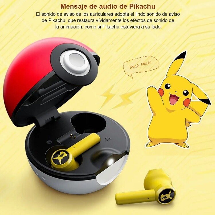 Aud fonos Inal mbricos Hi fi Bluetooth De Pok mon Pikachu