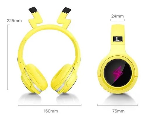 Audifonos Pikachu Niños Adolescentes Diadema Ajustable