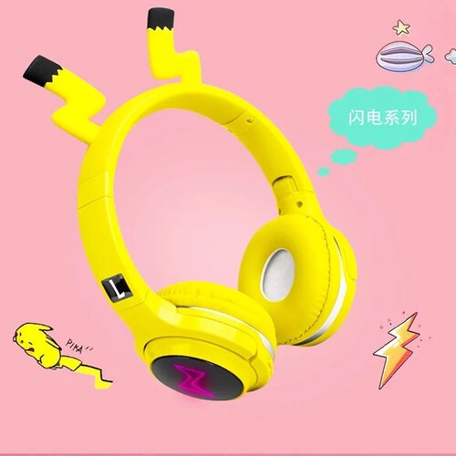 Audifonos Pikachu Niños Adolescentes Diadema Ajustable