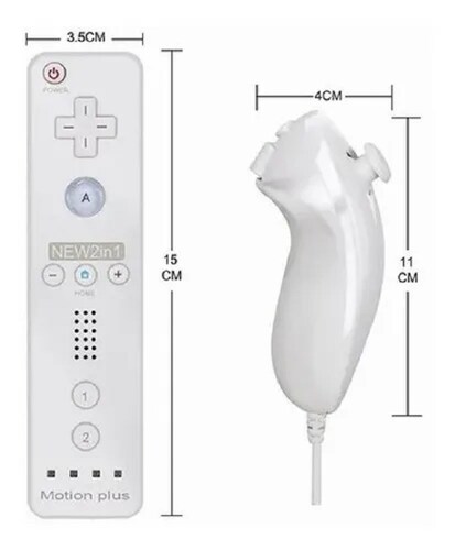 Nintendo Wii Motion Plus - Mando A Distancia 2 En 1 Color  Blanco