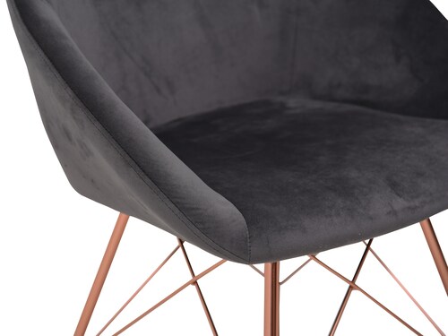 2 Sillones Individuales Jewel de Tela color Gris Oxford