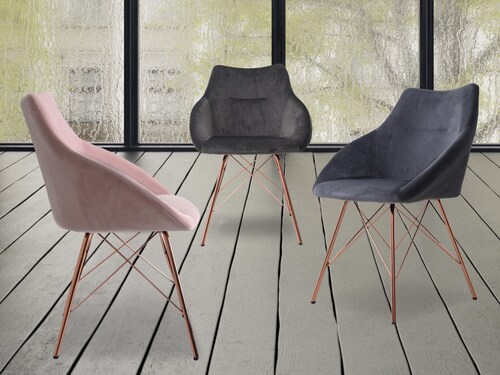2 Sillones Individuales Jewel de Tela color Gris Oxford