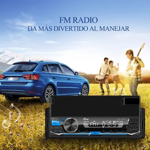 Radio de coche Bluetooth 4 x 45 W universal 1 DIN estéreo de coche  Bluetooth manos libres micrófono incorporado 4 x 45 W receptor de radio de  coche