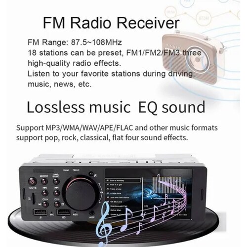 Reproductor Auto Estereo Pantalla Táctil 4.1 Mp5 Bt + Camara