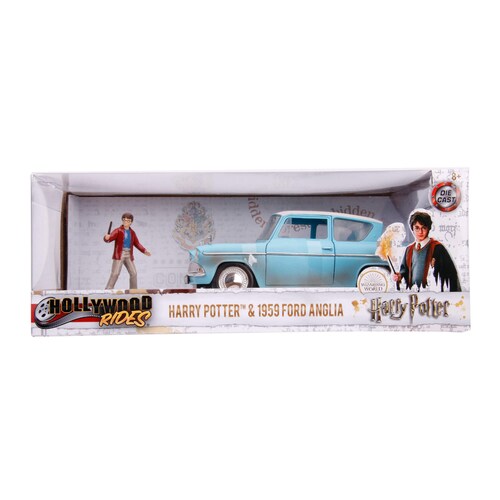 1959 Ford Anglia con Figura Harry Potter Hollywood Rides Jada Toys Escala 1:24