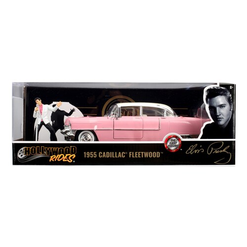 1955 Cadillac Fleetwood con Figura de Elvis Presley Jada Toys Hollywood Rides Escala 1:24