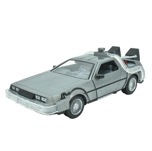 DELOREAN TIME MACHINE 1 CON LUZ VOLVER AL FUTURO BACK TO THE FUTURE JADA TOYS ESCALA 1:24