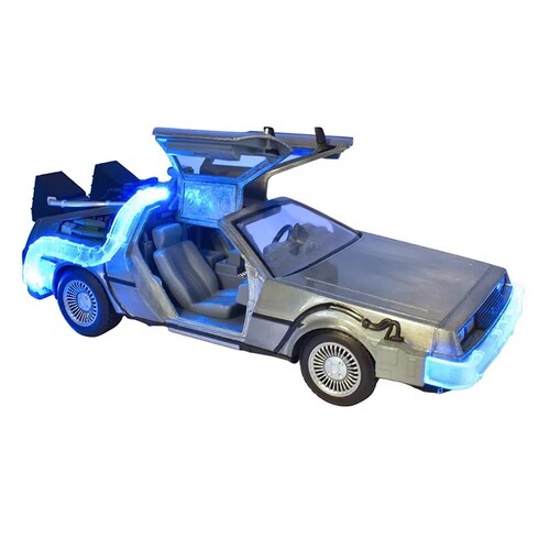DELOREAN TIME MACHINE 1 CON LUZ VOLVER AL FUTURO BACK TO THE FUTURE JADA TOYS ESCALA 1:24