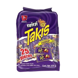 Botana Mini Takis Fuego Barcel 25pzs 35gr