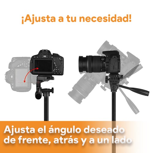 Tripie Reforzado Archy de 130 cm para Cámara y Celular con Patas con Punta de Goma antiderrapante (330A)