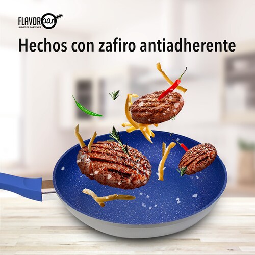 Set de Sartenes Flavor Pan de Zafiro Antiadherente