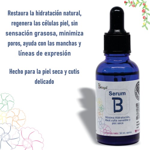Serum B Beleguí 30 ml. Restaura la hidratación natural, Repara y Regenera la piel