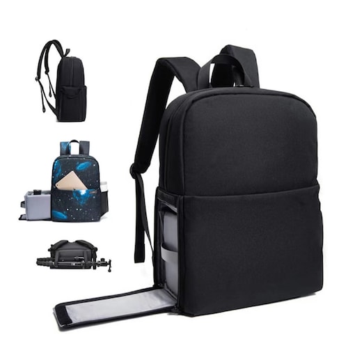 Tec4Home Mochila Para Laptop Y Cámara Fotográfica Negro, T4H-FC-05
