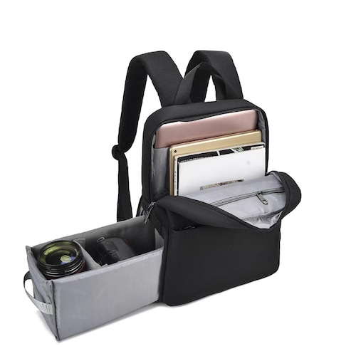 Tec4Home Mochila Para Laptop Y Cámara Fotográfica Negro, T4H-FC-05