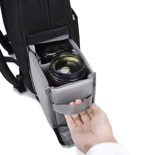 Tec4Home Mochila Para Laptop Y Cámara Fotográfica Negro, T4H-FC-05