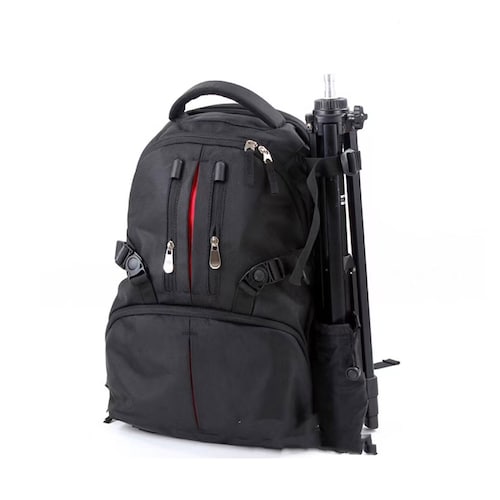 Tec4Home Mochila Para Laptop Y Cámara Fotográfica Premium Negro / Rojo, T4H-FC-06