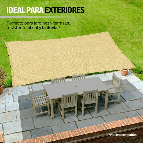 Malla Sombra Raschel 5x4m 90% Reforzada para Exteriores Redlemon