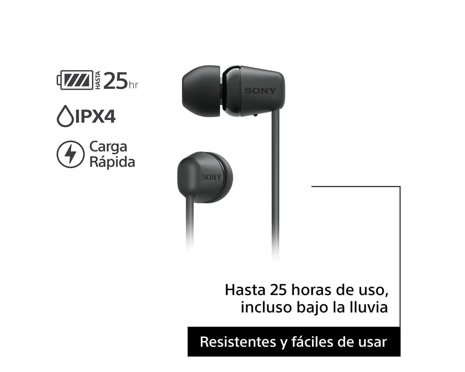 Aud fonos SONY inal mbricos Bluetooth WI C100 manos libres