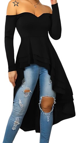 MAXI BLUSA MANGA LARGA STRAPLESS XALLY