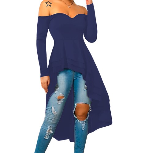MAXI BLUSA MANGA LARGA STRAPLESS XALLY