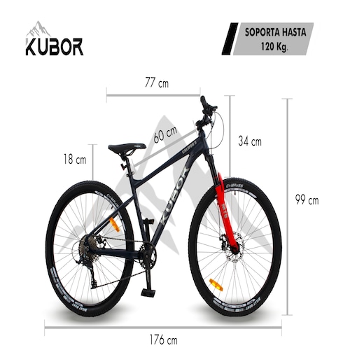 Bicicleta De Montaña Aluminio Rodada 27 Frenos Disco Kubor