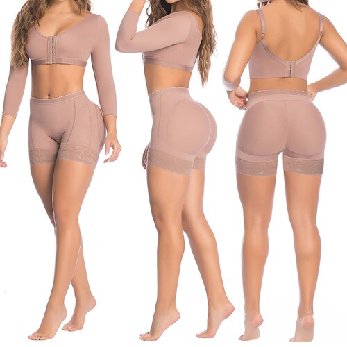 Fajas Colombianas Short Reductor Levanta Cola Control Abdominal, Panty Short Levanta Gluteos con Realce Natural.