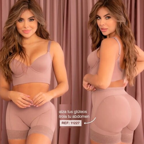 Fajas Colombianas Short Reductor Levanta Cola Control Abdominal, Panty Short Levanta Gluteos con Realce Natural.