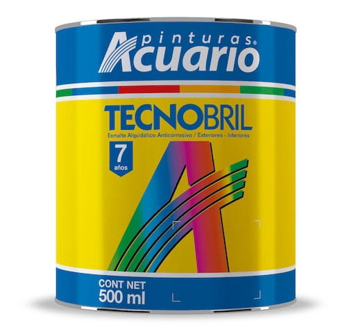 Pintura Esmalte Tecnobril Color Gris Maquinaria 500 Ml Acuario EV20205