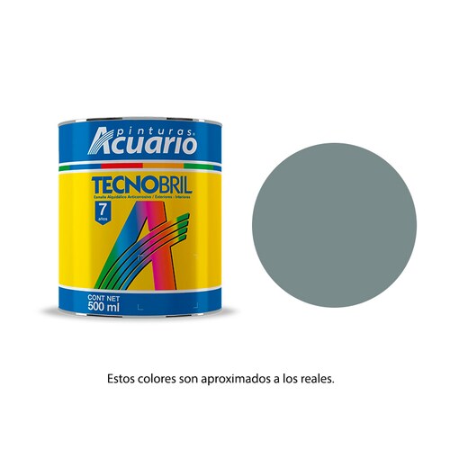 Pintura Esmalte Tecnobril Color Gris Maquinaria 500 Ml Acuario EV20205