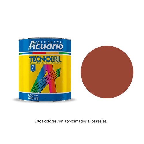 Pintura Esmalte Tecnobril Color Rojo Óxido 500 Ml Acuario EV20405