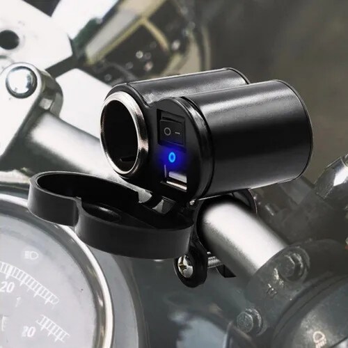 Cargador Base Usb Motocicleta Impermeable Viaje Celular Gps