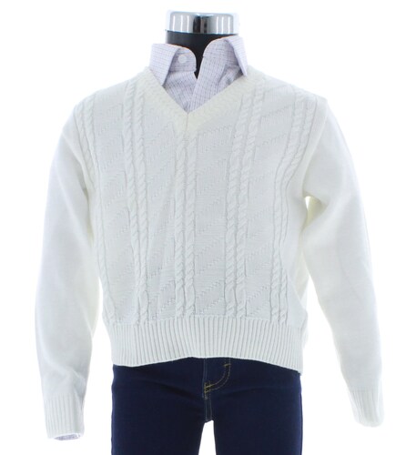 Sueter Niño Tejido Blanco 2971 a 16