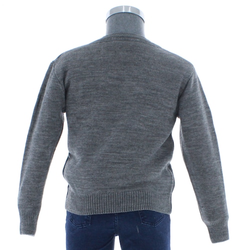 Sueter Niño Liso Algodón Gris  Cuello V 2972 1 a 16 Años.