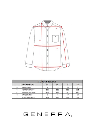 Camisa Tela De Franela Para Hombre 228209 Generra