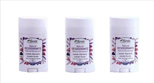 Desodorante natural Turati aroma Lavanda-árbol de té 3 piezas