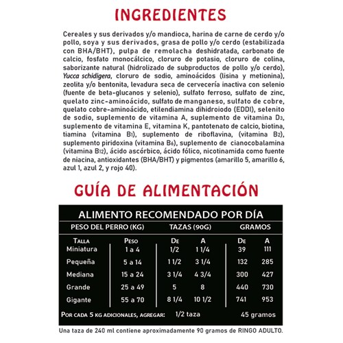 Alimento Para Perro Ringo Adulto 1kg