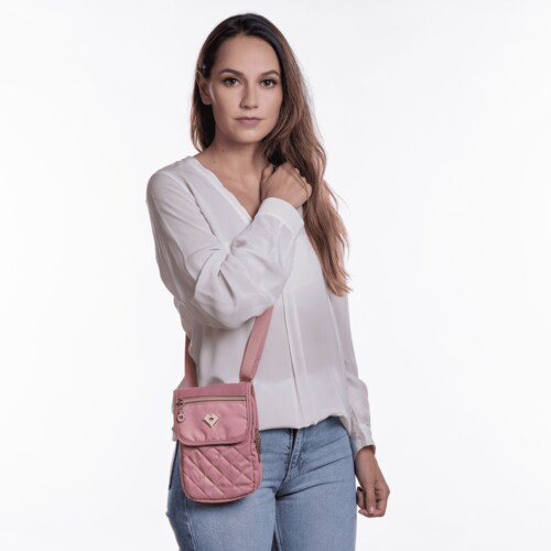 LuckyLy Bolsa Crossbody de Mujer para Celular, Modelo Cia, Rosa