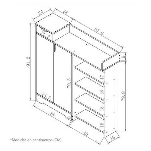 Zapatera Organizador Multiusos de 4 Niveles Bossa Mako