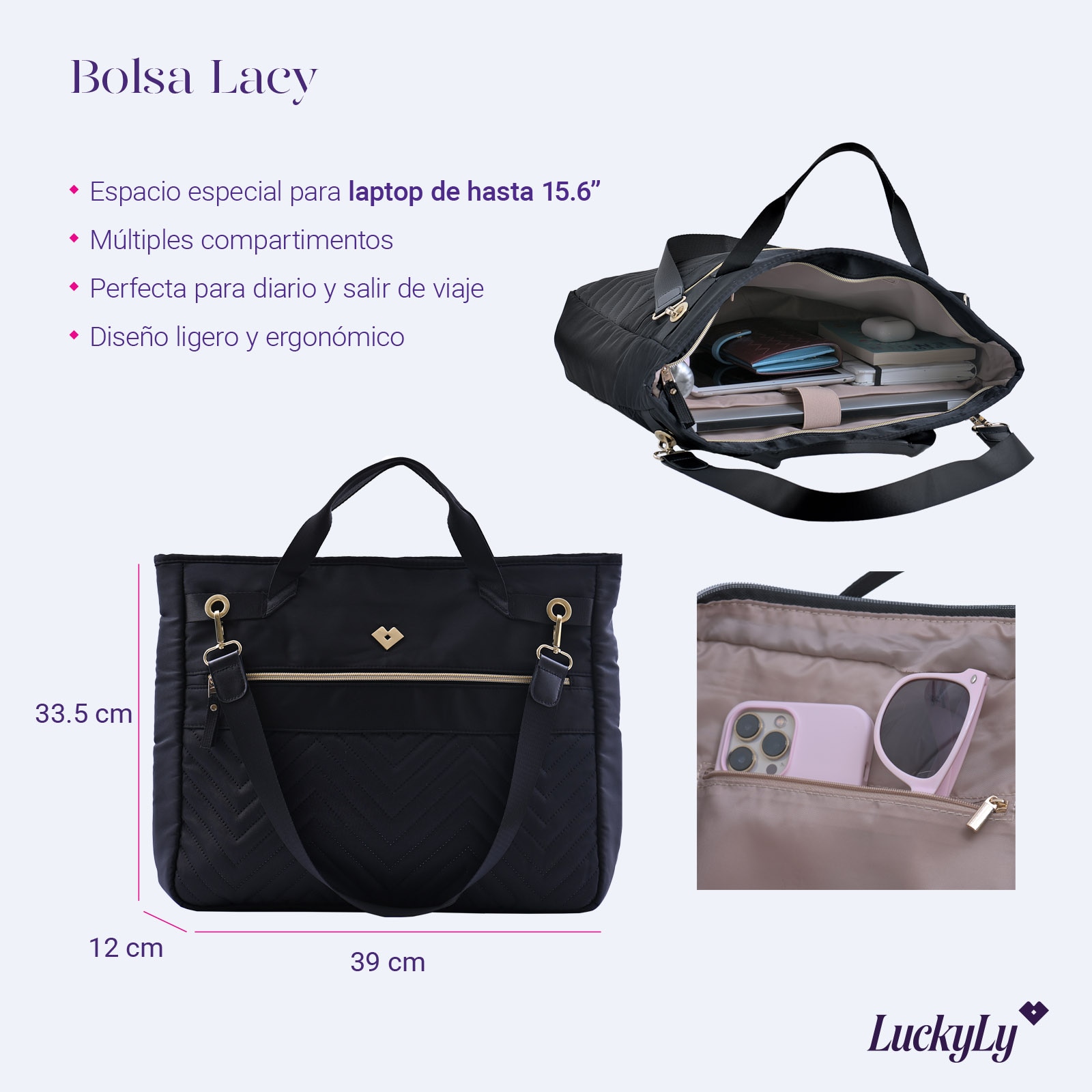 Bolso discount laptop mujer