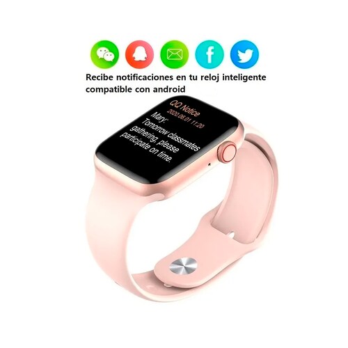 Smartwatch T500+plus Bluetooth Reloj Inteligente Mas Audifonos Inalámbricos In-ear Manos Libres Aut119  Con Bluetooth 5.0 Diseño Ergonómico Color Rosa.