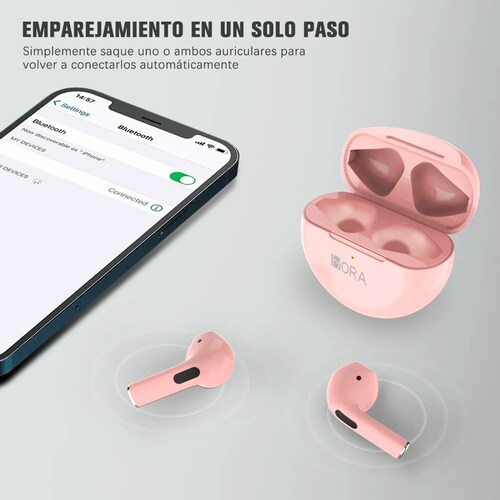 Smartwatch T500+plus Bluetooth Reloj Inteligente Mas Audifonos Inalámbricos In-ear Manos Libres Aut119  Con Bluetooth 5.0 Diseño Ergonómico Color Rosa.
