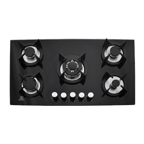 Parrilla de gas empotrable de 5 quemadores SUPRA ONIX parrilla a gas de 90cm con cubierta de cristal templado negro