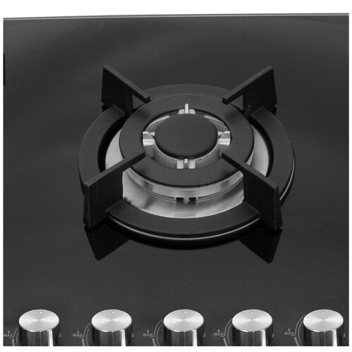 Parrilla de gas empotrable de 5 quemadores SUPRA ONIX parrilla a gas de 90cm con cubierta de cristal templado negro