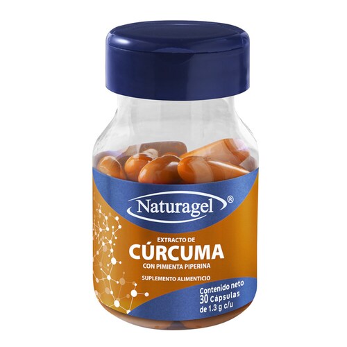 Curcuma con Pimienta Negra (Piperina), 1.3 g c/u, 30 Capsulas