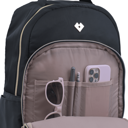  LuckyLy Mochila para Laptop Mujer hasta 16 Pulgadas, Moderna con Múltiples Compartimentos, Modelo Joyce, Negro