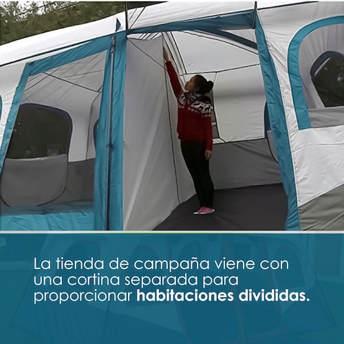 Tienda de campaña familiar para 5-12 personas impermeable con 2 habitaciones amplias