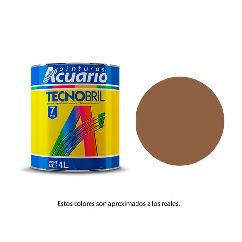 Pintura Esmalte Tecnobril Color Chocolate Claro 4 Lt Acuario EV24940