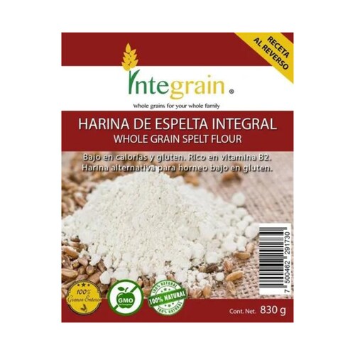 Harina De Espelta Integral 830g Integrain Baja En Gluten