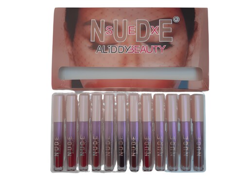 Set de 12 Labiales Mate Larga Duracion Nude.